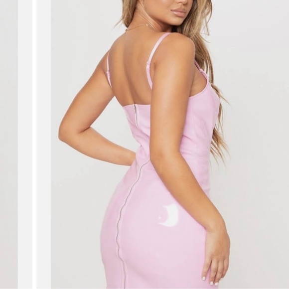 NWT Pretty Little Thing Pink Barbie Bodycon Dress XS 2 - Picture 2 of 5